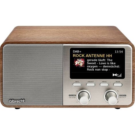Albrecht DR 760 Radio da tavolo DAB+, FM DAB+, AUX, Bluetooth Alloggiamento in vero legno, incl. Speaker box Legno, Mar (1/5)