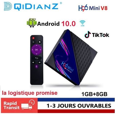 Boîtier Smart TV H96MINI V8 Android 10 RK3228A 1 go 8 go Wifi 2.4Ghz Google Play Youtube 4K lecteur multimédia décodeur (1/4)