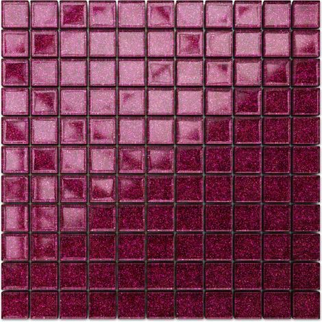 Ilcom mosaico in vetro su rete per bagno e cucina 30cm x 30cm - Lilac sand (1/5)