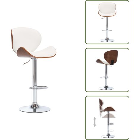 Tabouret de bar Blanc Similicuir - Chaise De Bar - Tabouret De Comptoir - Chaise De Cuisine - Mobilier De Salle À Manger - Chaise Moderne (1/5)