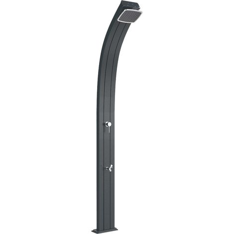 Doccia Solare da Esterno Giardino 30L Miscelatore e Lavapiedi Arkema Spring Grigio Antracite (1/5)