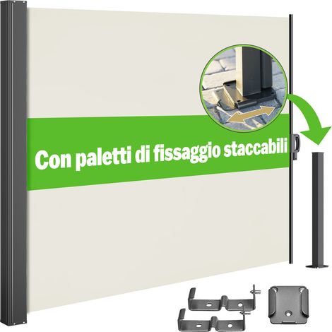 Casaria Tenda da Sole Laterale Nosara 160/180 x 300cm Estensibile Avvolgibile Balcone Giardino Oscurante Idrorepellente Frangivista Terrazzo Antracite Beige Creme 160x300cm (de) (1/6)
