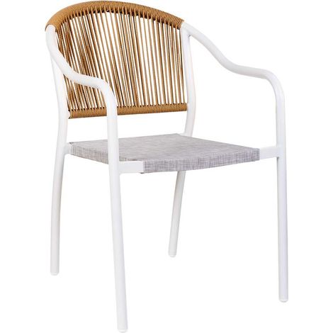 Silla de ratan sintético blanco57x63x80 (1/5)