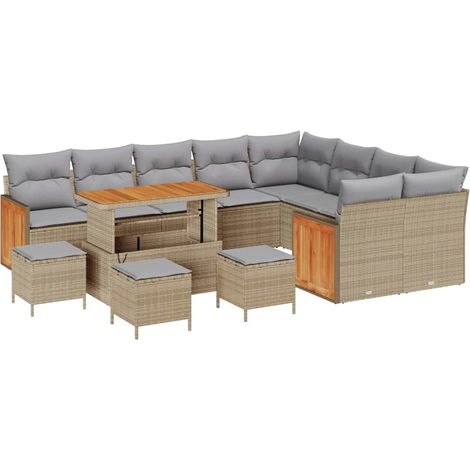 Maison Exclusive - Set Divano da Giardino 14 pz 10-Numero di posti (1/5)