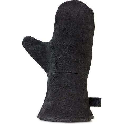 Gant de cheminée en cuir résistant à la chaleur – Isolation thermique – Doublure coton – Taille universelle pour barbecue et four (1/5)