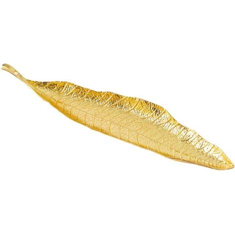 Lntyq Porte-Encens, 25 cm Support d’encens Métallique Brûleur d'encens en Forme de Feuille, Porte-Bâton d'encens Cendrier Porte Encens Batonnet Décor À la Maison Parfum(Or) (1/3)