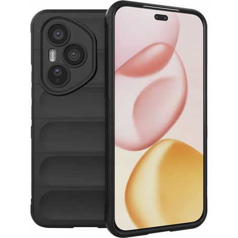Custodia per Honor 400 Pro nera in TPU con angoli rinforzati e protezione in microfibra. (1/5)