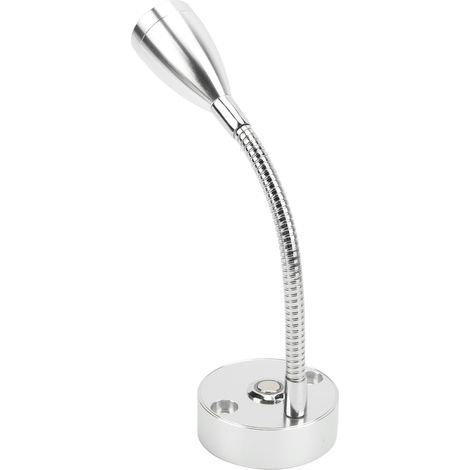 Lampe de lecture RV flexible 3 couleurs 12‑24V 3W USB rechargeable pour bateaux et yachts argentée (1/5)