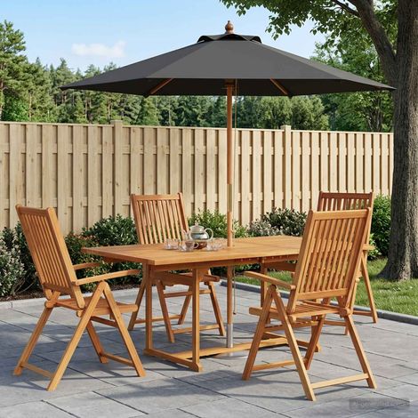 vidaXL Conjunto de comedor exterior con parasol 6 uds. 4 plaza (1/5)