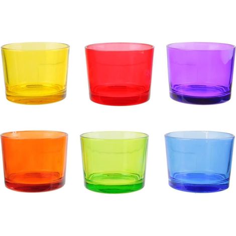 Set de 6 verres en verre teinté Multicolores (16 cl) (1/5)