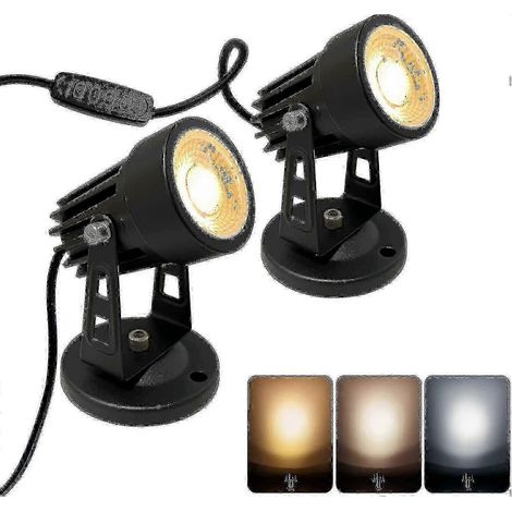 Lot de 2 spots LED d'intérieur pour plantes – Éclairage d'accentuation 3 couleurs, intensité variable, avec variateur (1/5)