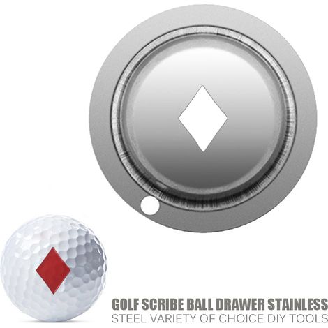 Carrés des cartes à jouer Marqueur de ligne de golf en acier inoxydable, outil de marquage, stylo marqueur de motif à faire soi-même (1/5)