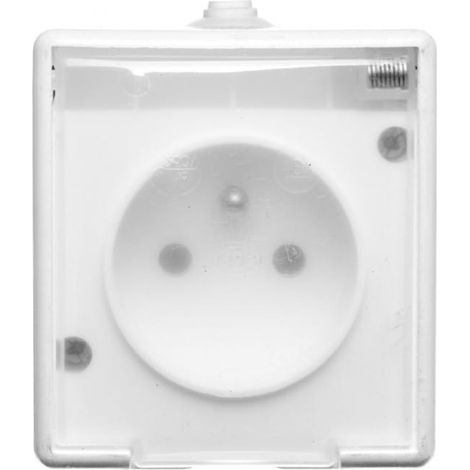 Enchufe herm茅tico individual Trol con o sin tapa transparente IP44, color blanco 100132