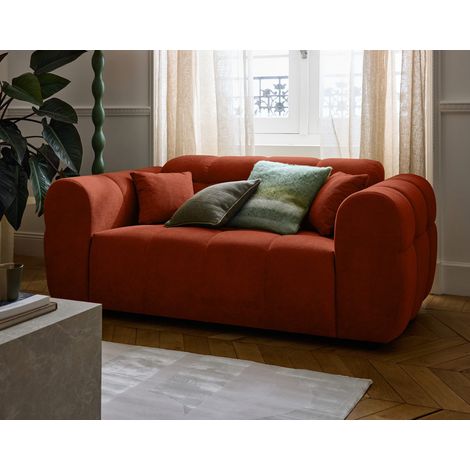 Ray - 2-sitzer einzelsofa aus strukturiertem stoff - rot