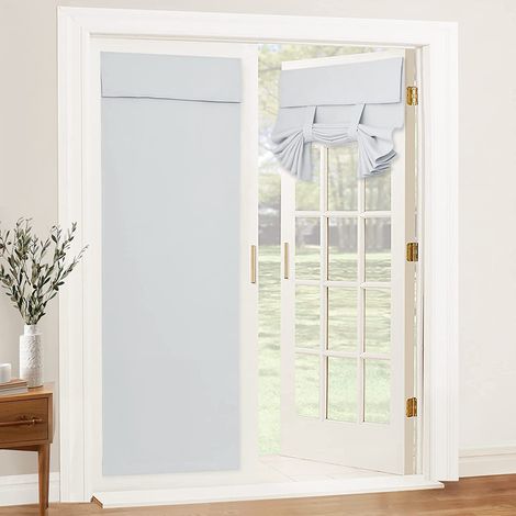 Rideaux - isolation Tricia portes rideaux stores stores stores pour patio portes françaises, W34 X L68 pouces, blanc cassé (1/5)