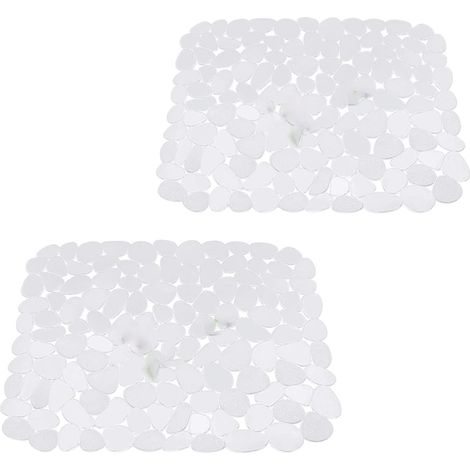 Covoras protection chiuveta, QttvbTna, PVC, Design pietricele, 40 x 30 cm, Transparent (1/4)