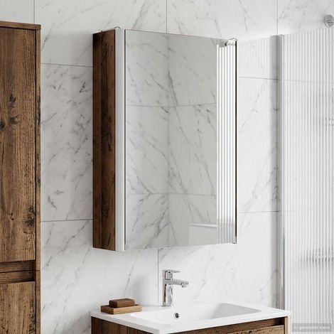 Armario con espejo de baño Madera vieja 33 x 11,5 x 50 cm