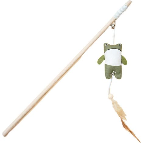 Chat Teaser Wet - avec Plume, Peluche et Clochette - pour Intérieur Chaton Play et Exercice (1/5)