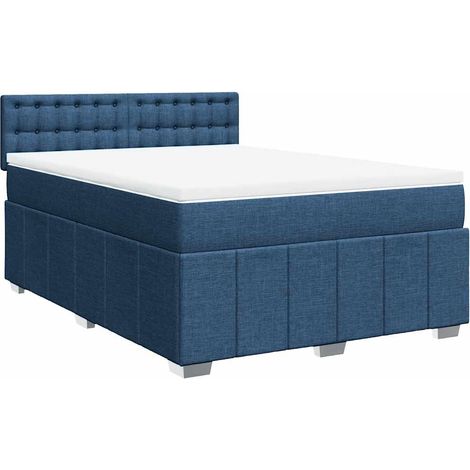 Giroletto a Molle con Materasso Blu 140x190 cm in Tessuto vidaXL