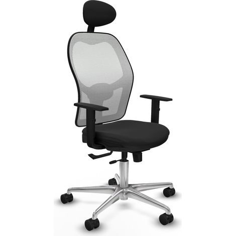 Silla de oficina piqueras y crespo Jorquera negro cuero sintético aluminio (1/2)