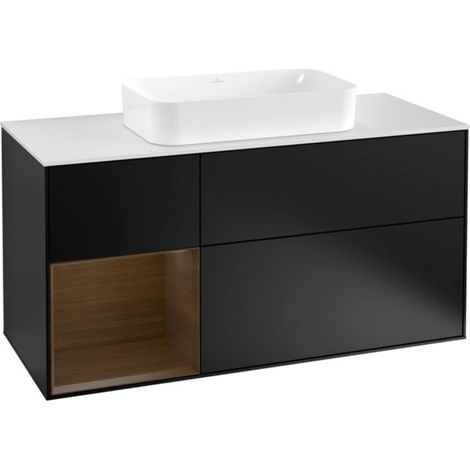 V&B Waschtischunterschrank Wandbeleuchtung Finion 120cm, Pl w m, Reg li wal ven, bla m Lac (1/2)