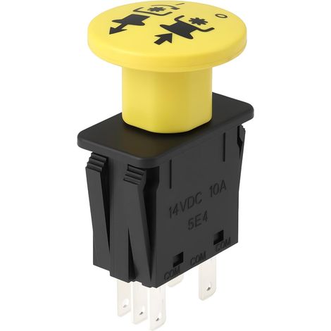 Interrupteur de Prise de Force à Embrayage Jaune 5 Broches 14 V CC 10 A Compatible avec Ikon-X 42" 52" Ikon-XD Onyx 52 (1/5)