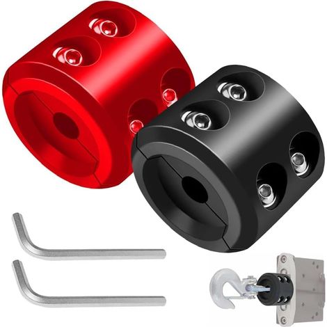 Lot de 2 Butées de Treuil en Caoutchouc pour Câble de Treuil, Bouchon de Crochet de Câble de Treuil, Protection de Câble de Treuil avec Clé Allen, Butée de Treuil pour Câble pour Camions ATV U (1/5)