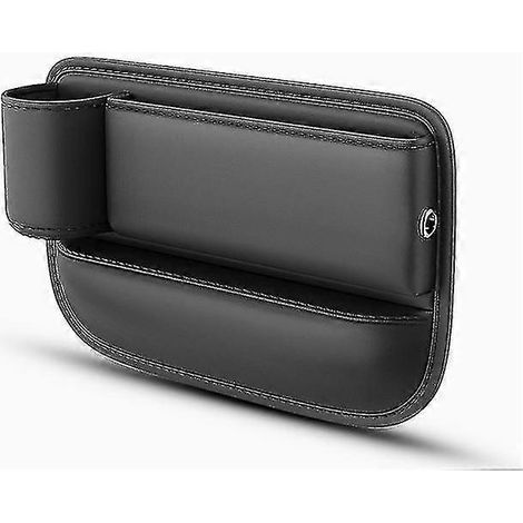 Sac de rangement pour l'espace entre les sièges auto, en cuir PU, boîte de rangement pour l'espace entre les sièges latéraux de la console centrale, avec porte-bouteille intégré (1/5)