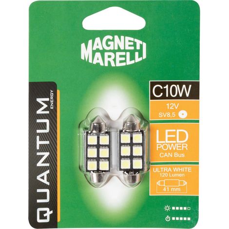 Lampadina siluro auto C5W 3 Led 2 pezzi 12V SV8,5 tecnologia Can bus led power (1/3)
