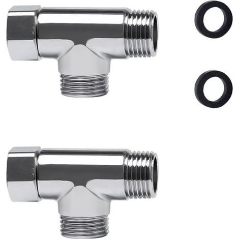 Vanne de dérivation de toilettes, connecteur en T de 1/2 po, vanne de dérivation de toilettes à 3 voies, vanne de dérivation de robinet à 3 voies, connecteur de dérivation