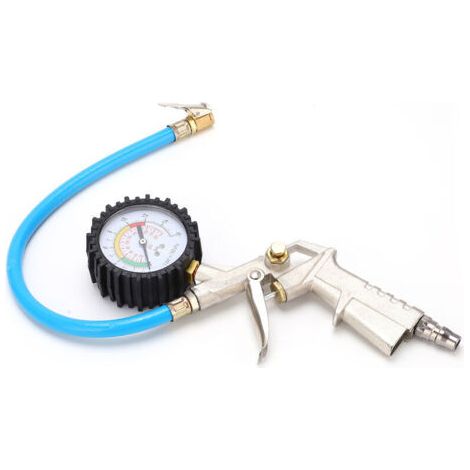 BUNTHAUS Dégonfleur de pneu avec manomètre 0220PSI 16Bar Mandrin à air universel pour voitures camions motos