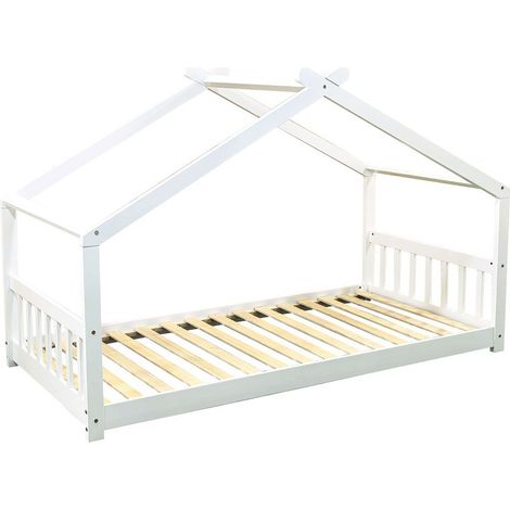 Jinsen Single Cottage Bed - Wood - L200 x W95 x H129 cm - White