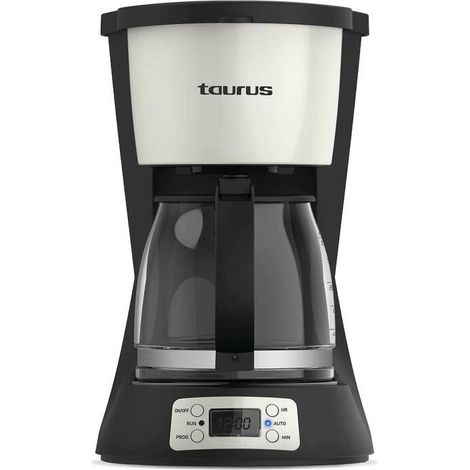 Taurus Vintage Digital Cream - Cafetera de goteo programable de 1.5L, temporizador digital 24h, pantalla LCD, 1000W, filtro permanente, sistema anti goteo, placa calefactora, con auto apagado (1/4)