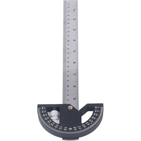 Règle en aluminium 30 cm pour coupes d'angles, outil de mesure et traçage en menuiserie (1/5)