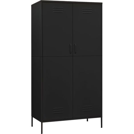 Garde-robe,Armoire Noir 90x50x180 cm Acier CFW53928 (1/5)