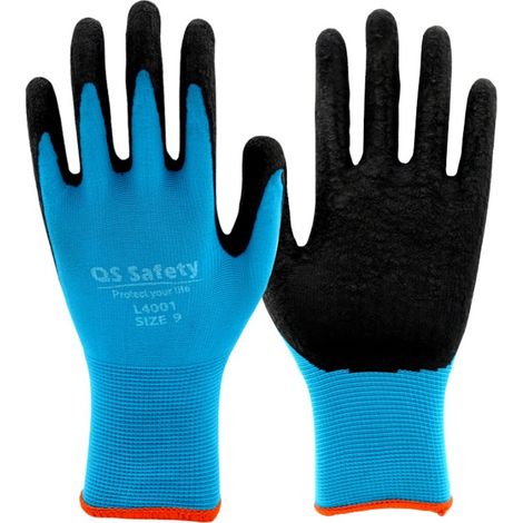 Filiyano-Gants de protection pour travaux de jardinage QS/L4001, paume en caoutchouc trempé, gants de plantation pour jardin et forêt (bleu, taille S) (1/3)