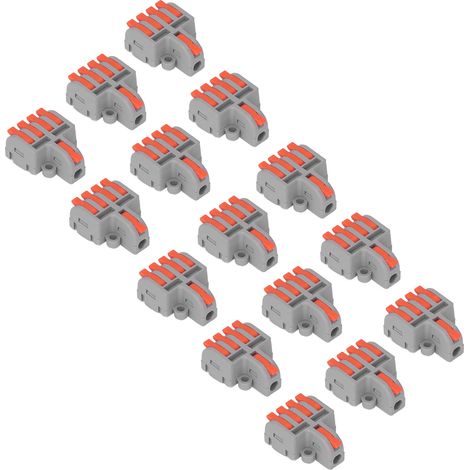 Connecteur rapide DF-14 15 pièces, borne de jonction nylon et cuivre isolée pour câbles rigides et souples (1/5)