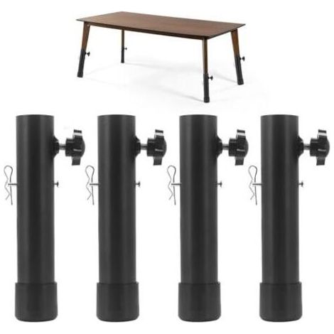 Lot de 4 rallonges de pieds de table pliables - 20cm - Réglable en hauteur - Convient pour les tables pliantes droites ou incurvées (20 cm) (1/5)