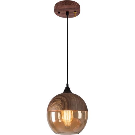 1 Lustre suspendu, design industriel, éclairage LED, abat-jour verre, restaurant bar salon (1/5)