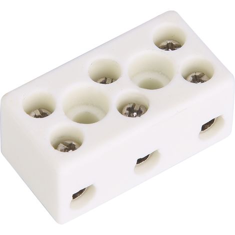 Lot de 10 borniers céramiques 3 voies 24 A résistants aux hautes températures (1/5)