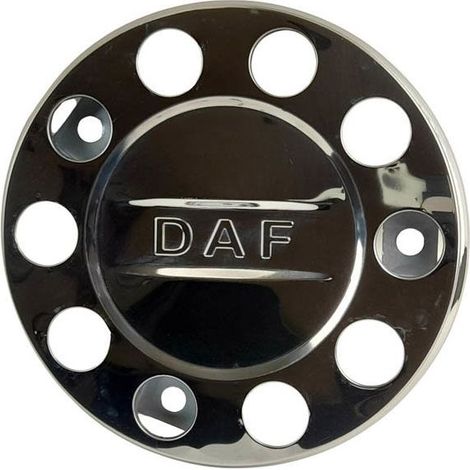 Cubierta de rueda delantera niquelada 22.5 DAF, metálica, 10 agujeros  1043100-DAF1