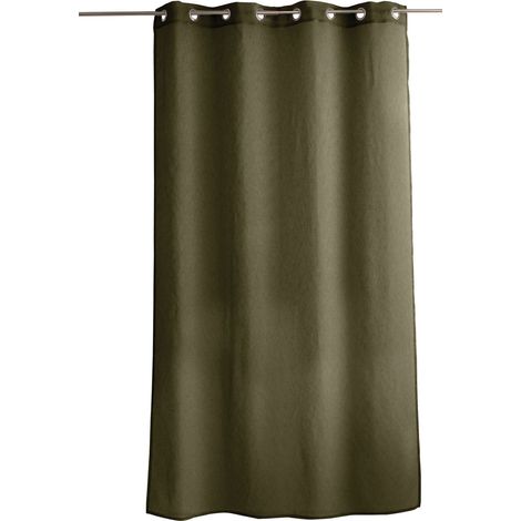 Voilage Sia 140x240 cm uni texturé - 140x240cm - Vert kaki (1/4)