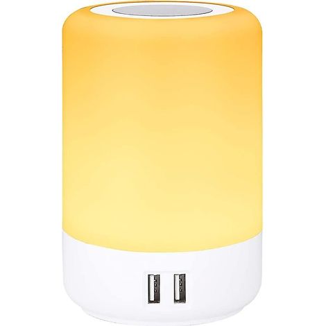 Lampe de table USB, lampe de chevet tactile intelligente et simple, 4 ports de chargement USB, cadeau RGB (1/5)