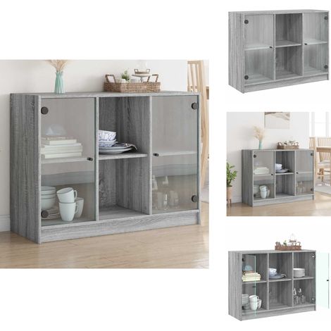 Buffet sonoma gris 102x37x75,5 cm bois d'ingénierie - Buffet - Meuble De Rangement - Armoire - Commode - Salon (1/5)