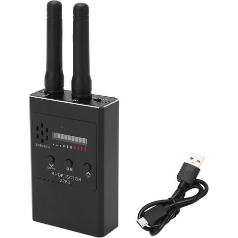 Détecteur de signaux RF sans fil GPS caméra espion haute sensibilité 10 niveaux LED 300‑2700MHz noir (1/5)