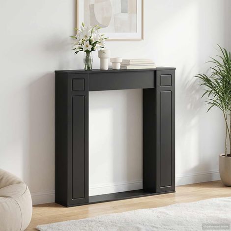 Cadre de cheminée Noir 100 x 20 x 100 cm Bois d'ingénierie (1/5)