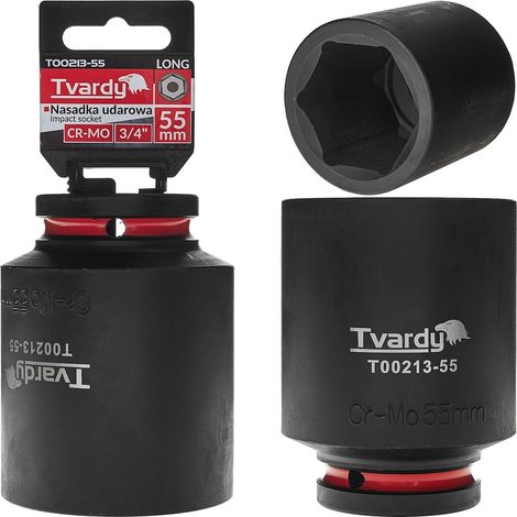 Vaso de impacto largo de 3/4" de 6 puntas, 55 mm, CR-MO (1/6) (1/4)