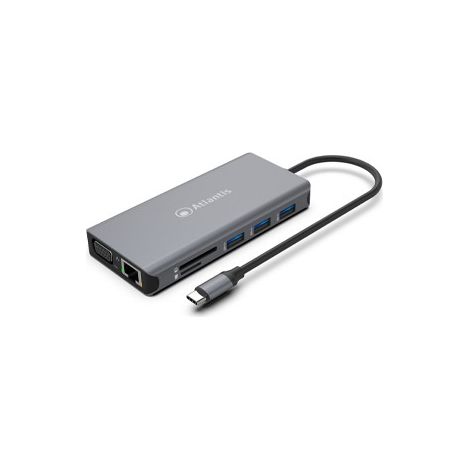 Atlantis Land A04-TCDK46 station d'accueil Avec fil USB 3.2 Gen 1 (3.1 Gen 1) Type-C Gris