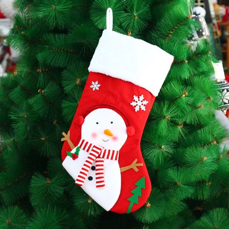 Calcetín Navideño Santa - Adorno para Árbol y Chimenea - Ideal para Dulces y Regalos - 1 Unidad (1/2)