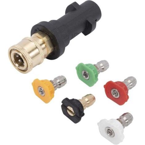 Pressure Washer Adapter 1/4" Female Quick Connect Fitting for Karcher K2 K3 K4 K5 K6 K7 with 5 Multi-Degree Power Nozzle Tips (1/4)